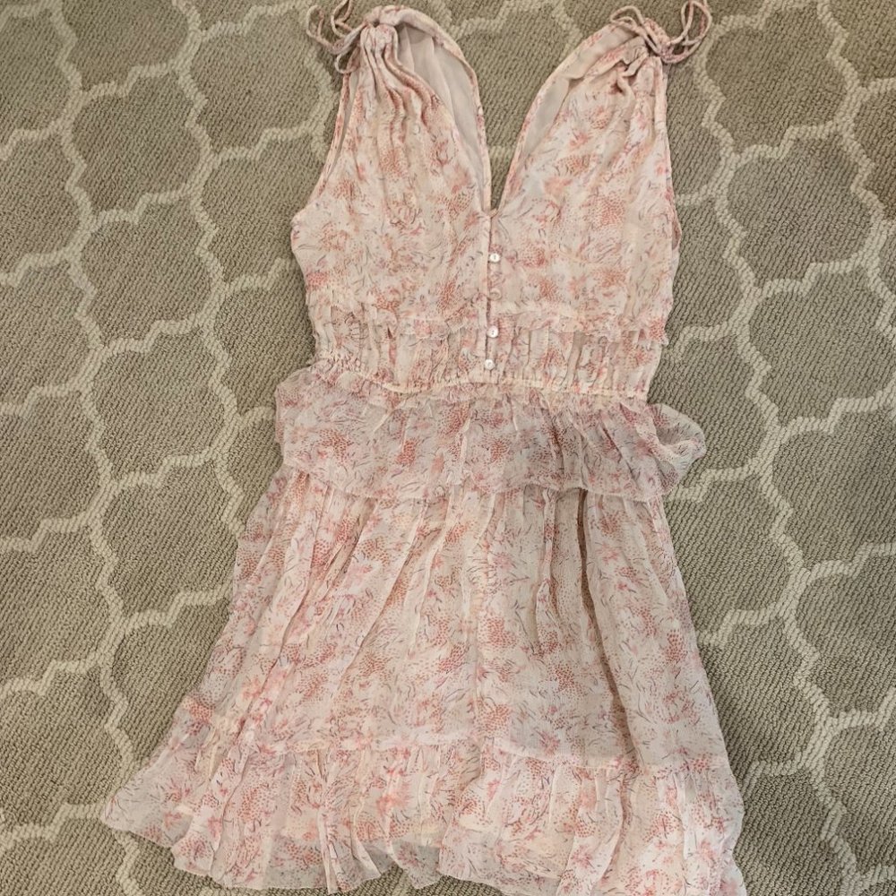 ALLSAINTS Floral Ruffle Mini Dress - Picture 2 of 3